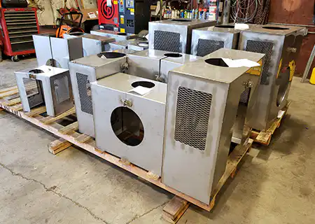 custom machine guards manufactured at S&R Sheet Metal’s fabrication shop in Kelso Washington
