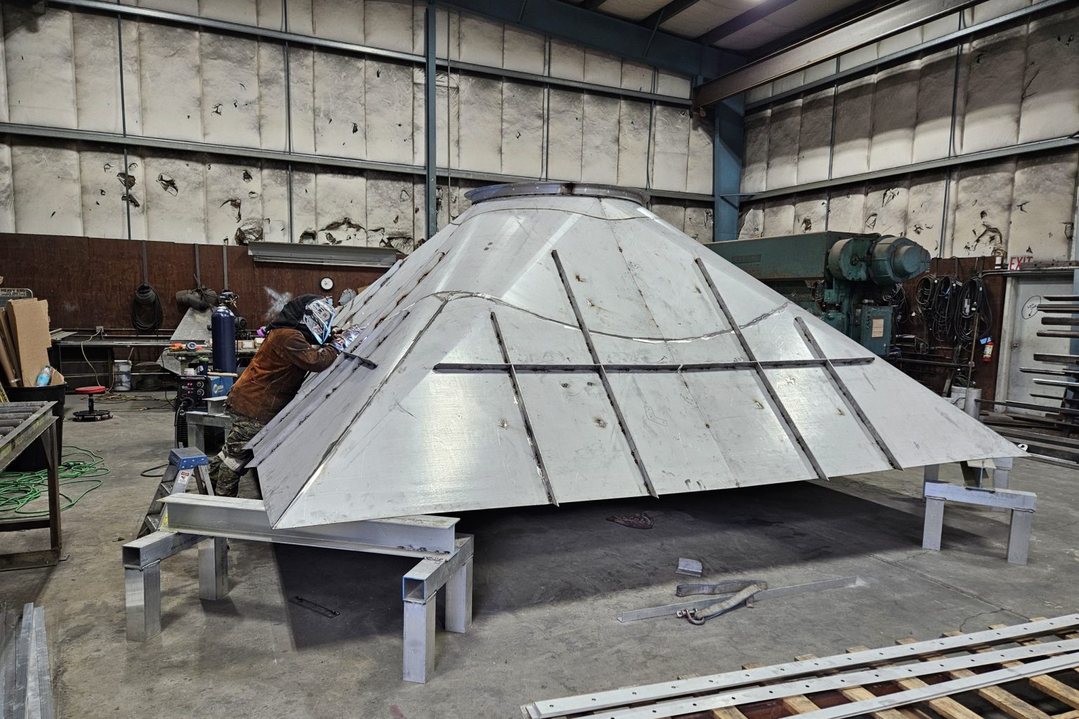 Large Industrial Stainless Square-To-Round
