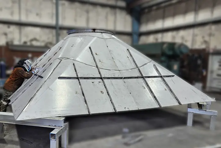 Man welding steel fabrication work